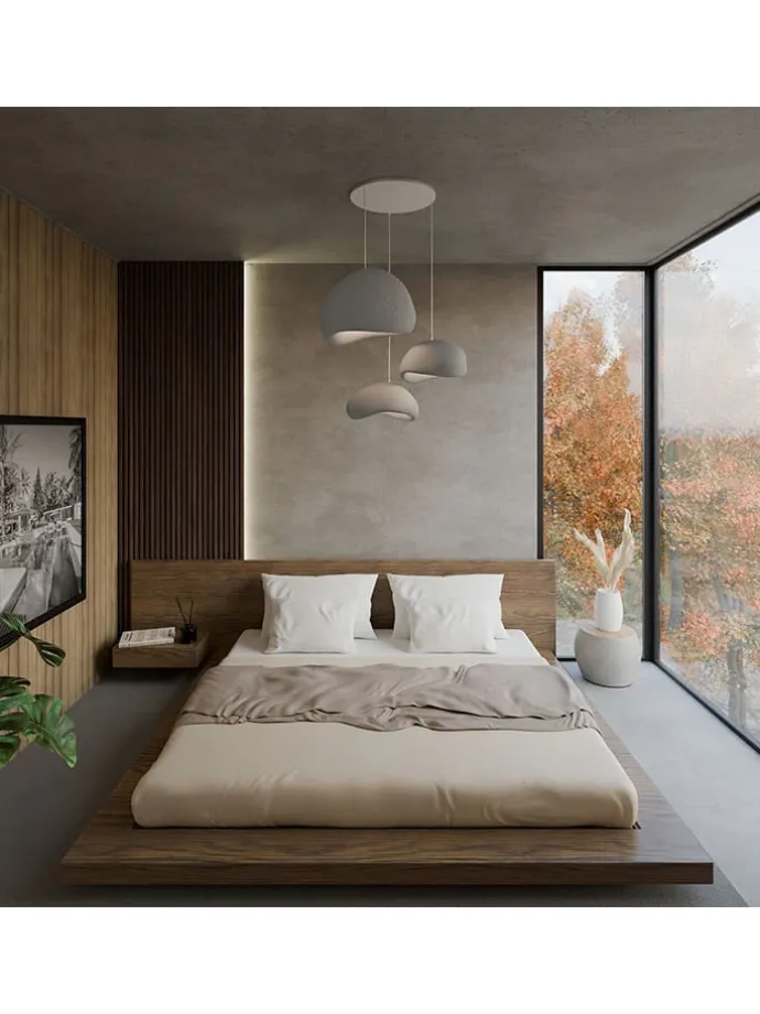 Hängeleuchte in Grau - (B)76 x (H)120 cm