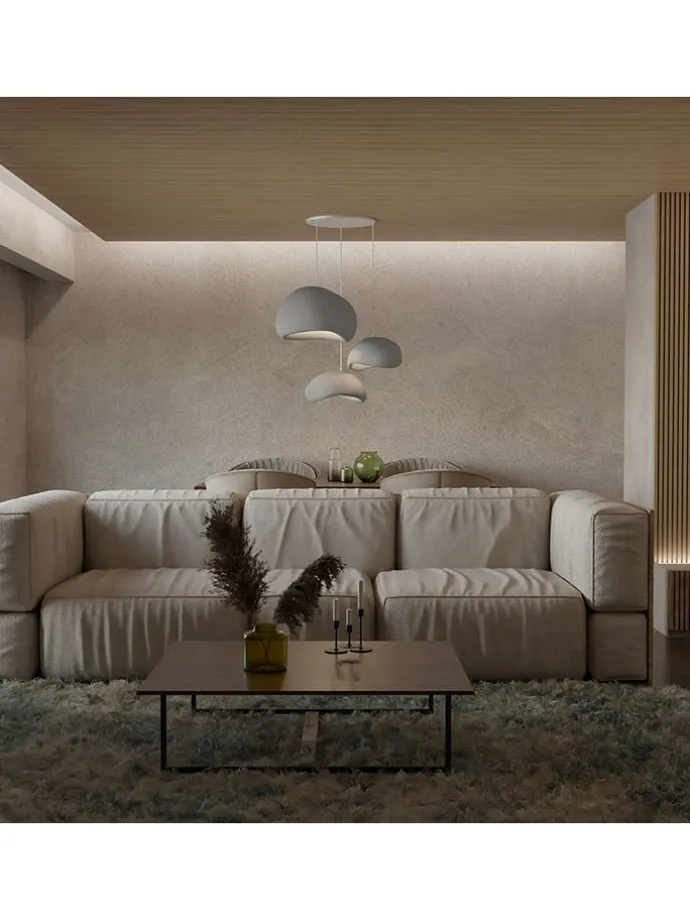 Hängeleuchte in Grau - (B)76 x (H)120 cm