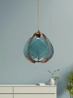 Hängeleuchte in Grün - (H)70 x Ø 25 cm