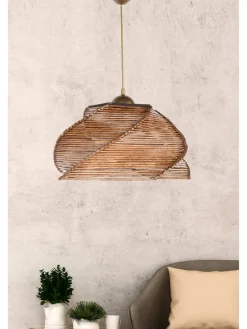 Hängeleuchte in Hellbraun - (H)65 x Ø 36 cm