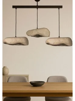 Hängeleuchte in Hellgrau/ Schwarz - (B)58 x (H)62 cm