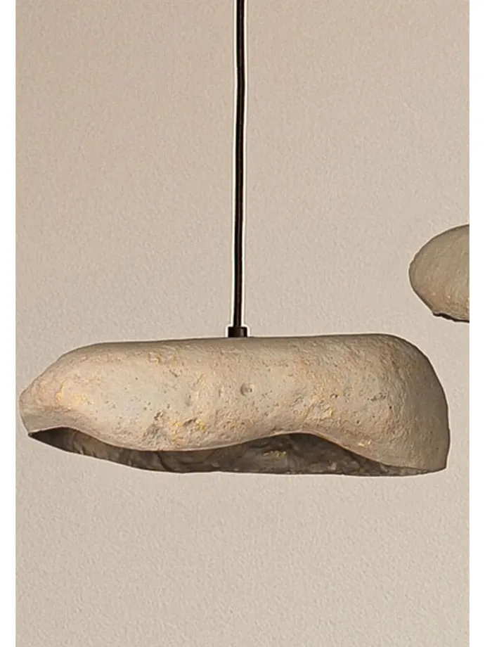 Hängeleuchte in Hellgrau/ Schwarz - (B)58 x (H)62 cm