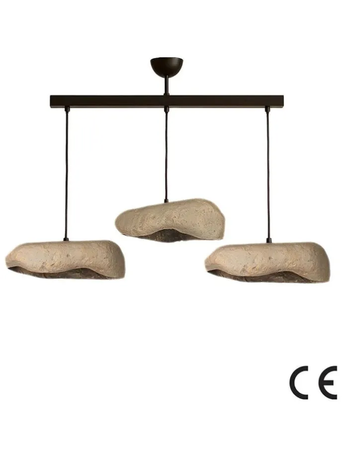 Hängeleuchte in Hellgrau/ Schwarz - (B)58 x (H)62 cm