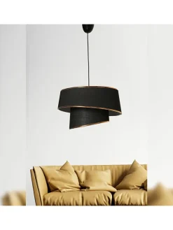 Hängeleuchte in Schwarz - (B)32 x (H)70 cm