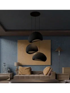 Hängeleuchte in Schwarz - (B)80 x (H)120 cm