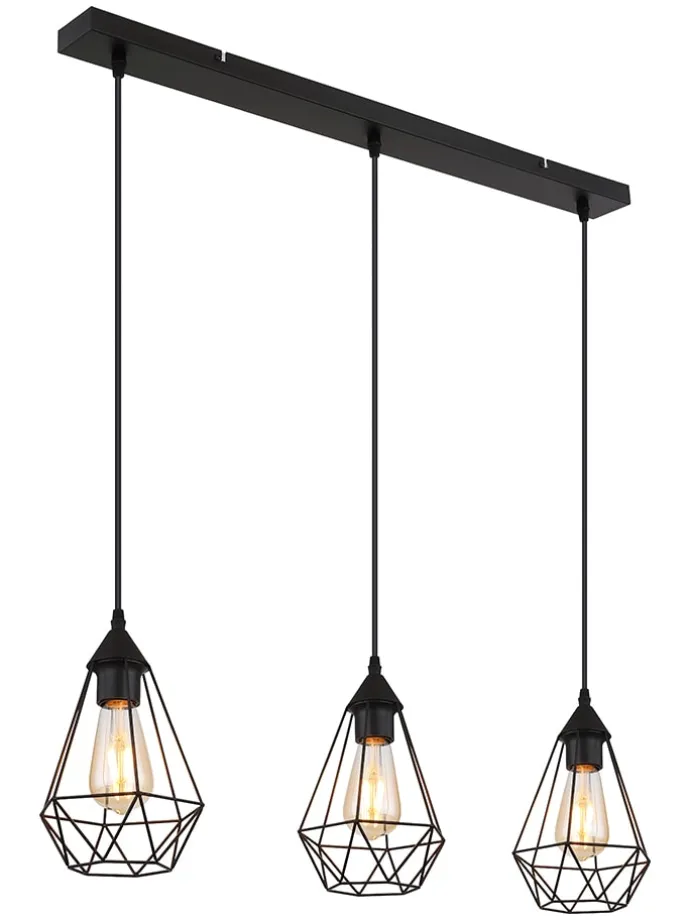 Hängeleuchte in Schwarz - (L)79 x (B)17 x (H)120 cm