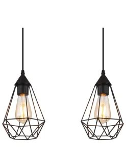 Hängeleuchte in Schwarz - (L)79 x (B)17 x (H)120 cm