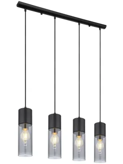 Hängeleuchte in Schwarz - (L)80 x (B)9 x (H)156 cm