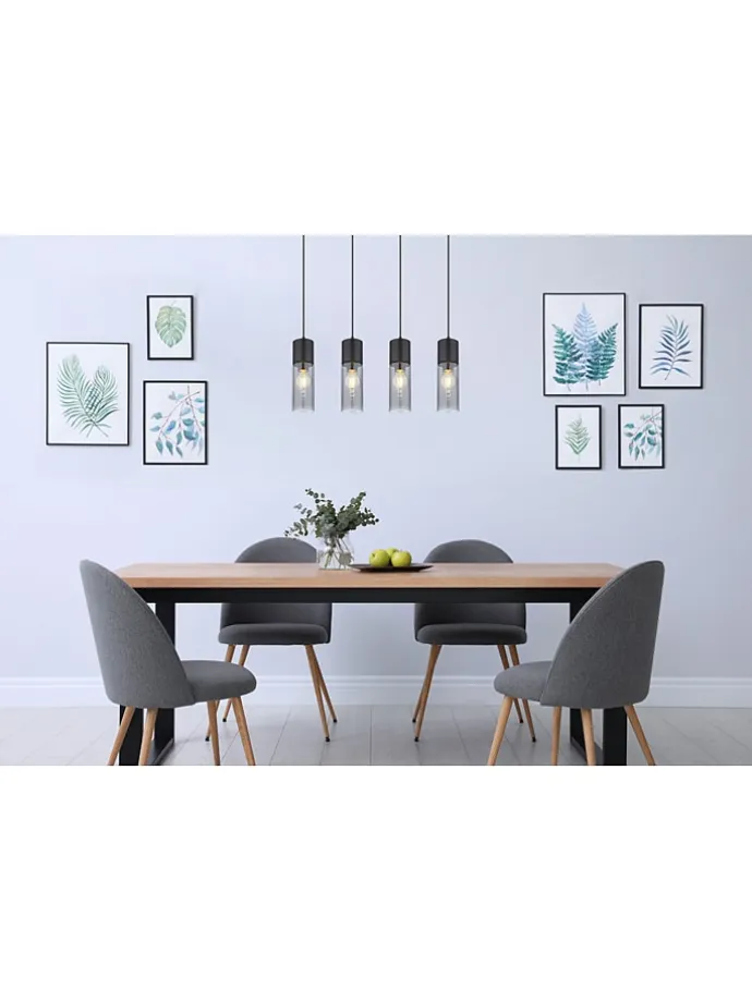 Hängeleuchte in Schwarz - (L)80 x (B)9 x (H)156 cm