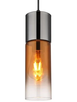 Hängeleuchte in Schwarz/ Braun - (L)150 cm