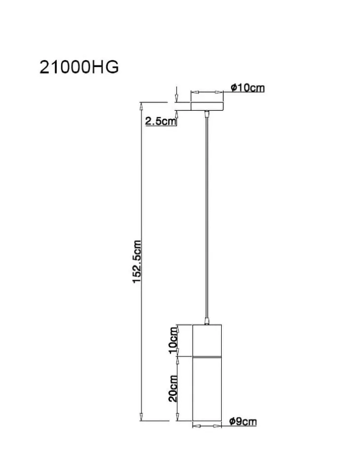 Hängeleuchte in Schwarz/ Braun - (L)150 cm