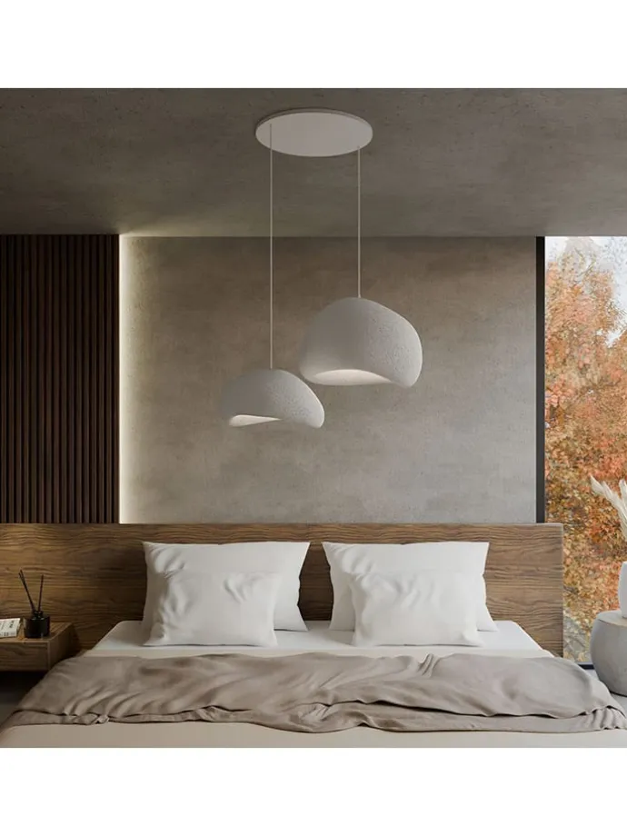 Hängeleuchte in Weiß - (B)75 x (H)120 cm