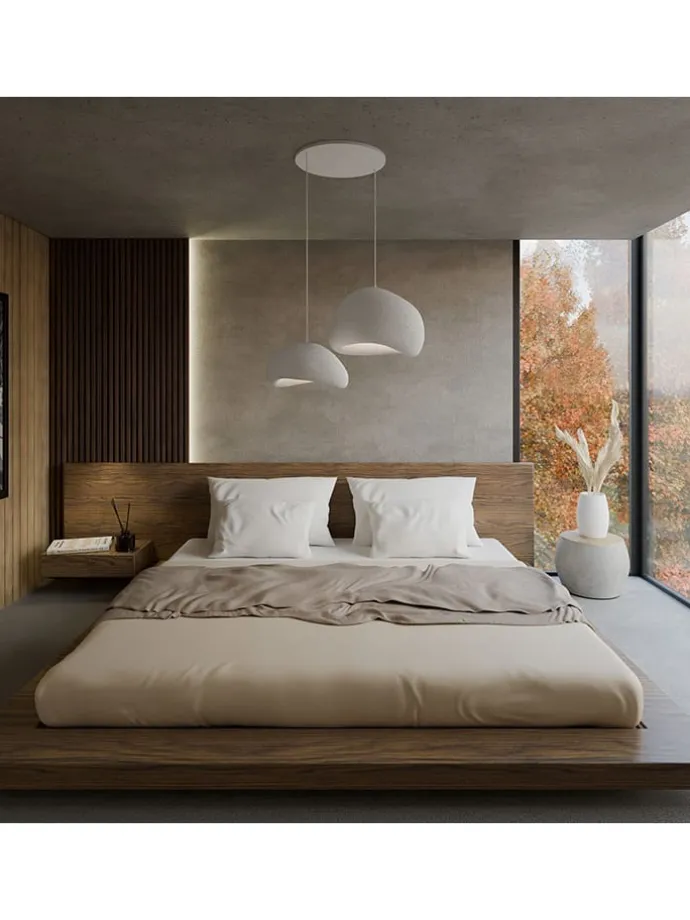 Hängeleuchte in Weiß - (B)75 x (H)120 cm