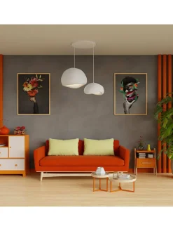 Hängeleuchte in Weiß - (B)75 x (H)120 cm