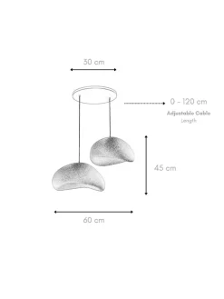 Hängeleuchte in Weiß - (B)60 x (H)120 cm