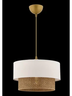 Hängeleuchte in Weiß/ Beige - (H)65 x Ø 30 cm