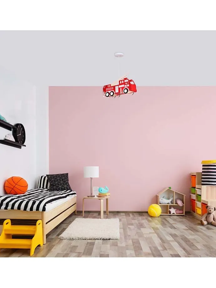 Hängeleuchte "Kita" in Rot - (B)43 cm