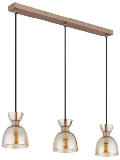 Hängeleuchte "Massey" in Hellbraun - (H)65 x (H)120 x (T)13 cm