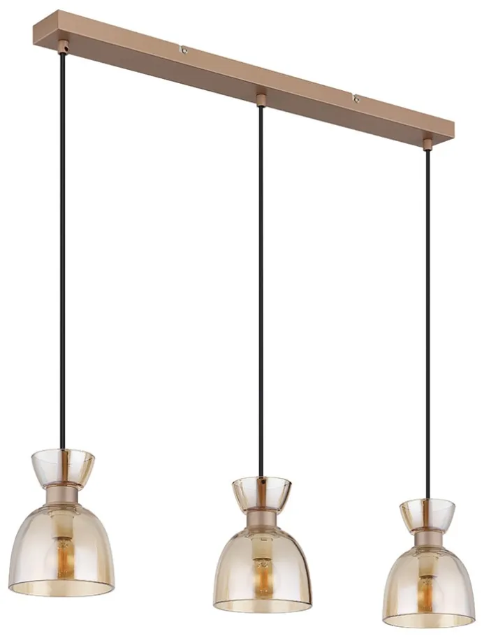Hängeleuchte "Massey" in Hellbraun - (H)65 x (H)120 x (T)13 cm