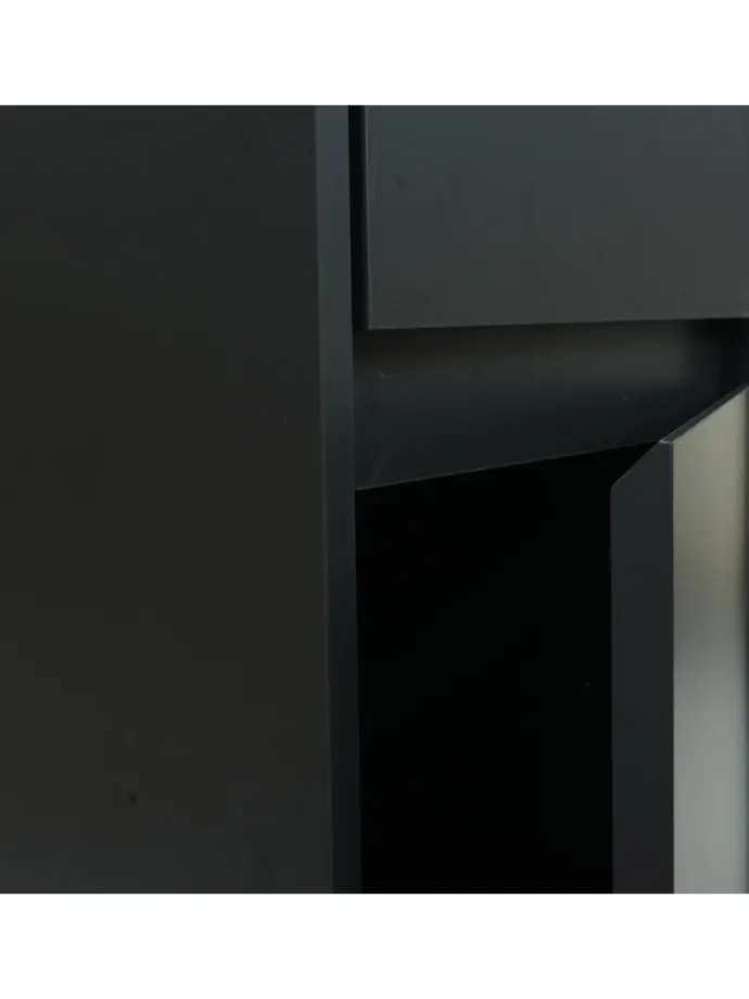 Hängeschrank L86 2 Türen 3 Fächer, Schwarz