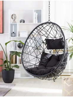 Hängesessel ALATRI in Schwarz/Grau - (W) 94 x (H) 108 x (L) 96 cm