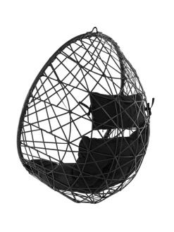 Hängesessel ALATRI in Schwarz/Grau - (W) 94 x (H) 108 x (L) 96 cm