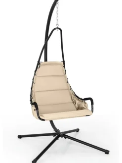 Hängesessel mit Gestell in Beige