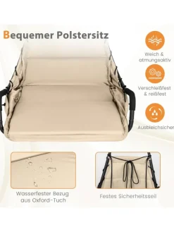 Hängesessel mit Gestell in Beige