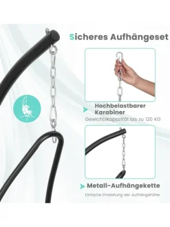 Hängesessel mit Gestell in Grau