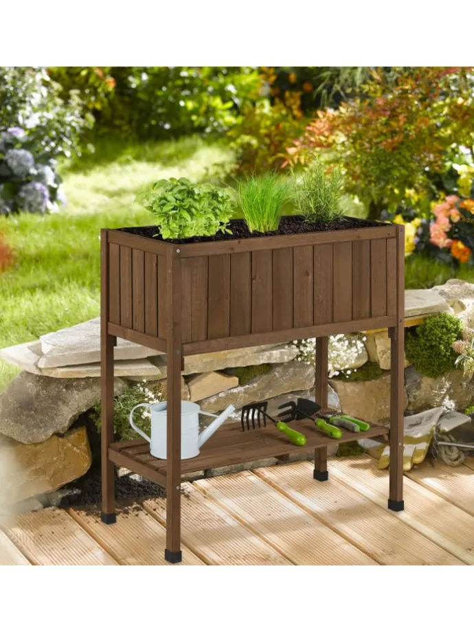 Hochbeet in Braun - (B)74 x (H)80 x (T)38 cm