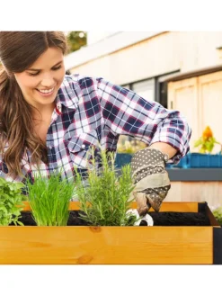 Hochbeet in Natur - (B)118 x (H)32,5 x (T)35 cm