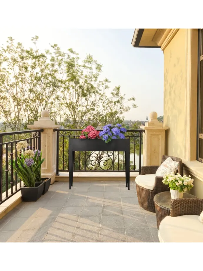 Hochbeet in Schwarz - (B)99 x (H)83 x (T)26 cm