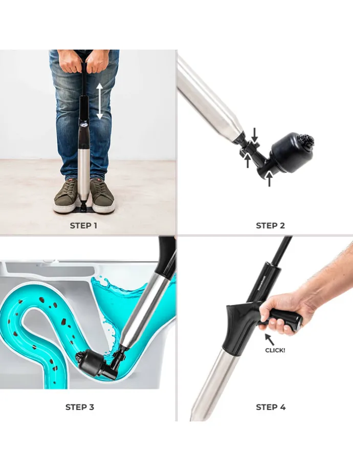 Hochdruck-Druckluftpömpel in Schwarz