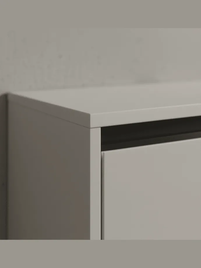 Hochschrank HAMBURG Soft-Close Badschrank schmal Badregal in Steingrau