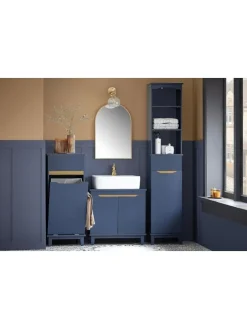 Hochschrank in Blau - (B)35 x (H)170 x (T)30cm