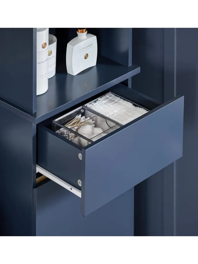 Hochschrank in Blau - (B)35 x (H)170 x (T)30cm