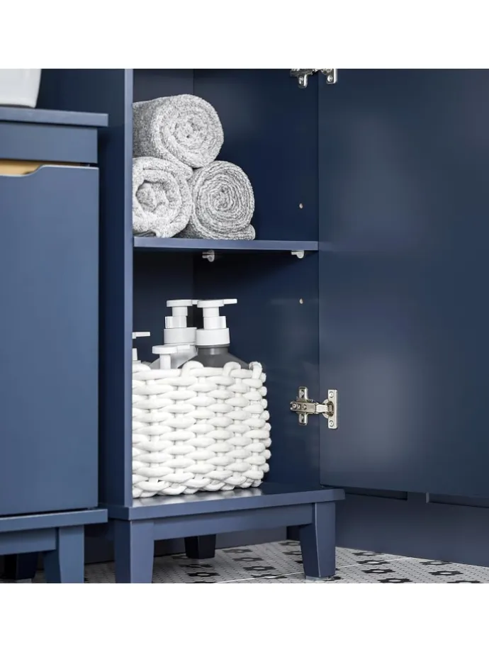 Hochschrank in Blau - (B)35 x (H)170 x (T)30cm