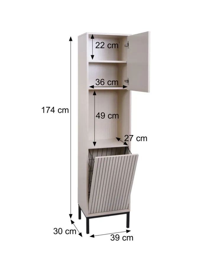 Hochschrank O42, Holzoptik natur