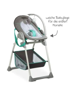 Hochstuhl & Babyliege Sit'n Relax - Hear in grau,gruen