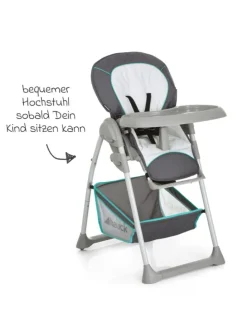 Hochstuhl & Babyliege Sit'n Relax - Hear in grau,gruen