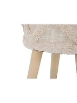 Hocker "Damasco" in Creme - (H)41 x Ø 32 cm