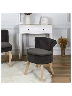 Hocker "Eleonor" in Anthrazit - (B)49 x (H)58 x (T)47 cm