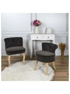 Hocker "Eleonor" in Anthrazit - (B)49 x (H)58 x (T)47 cm