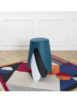 Hocker ''Eve'' in Dunkelblau - (H)46 - Ø 30 cm