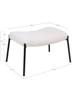 Hocker Glasgow Weiß 61 x 41 cm