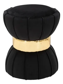 Hocker in Schwarz - (H)44 x Ø 40 cm