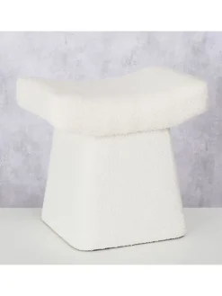 Hocker "Lidal" in Creme - (B)32 x (H)45 cm