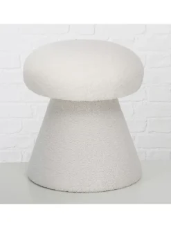 Hocker "Tolin" in Creme - (H)44 x Ø 38 cm
