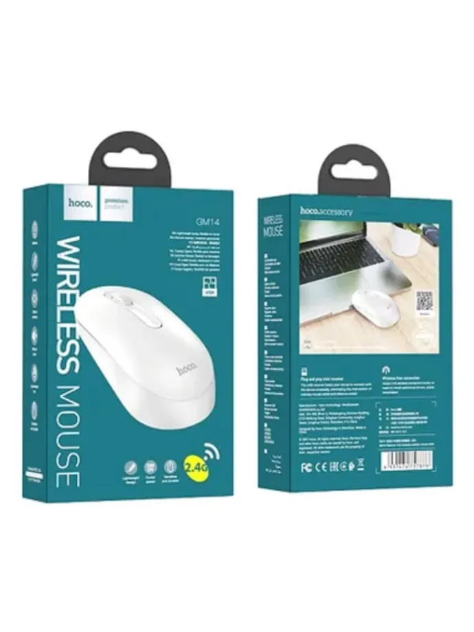 HOCO Funkmaus / Computermaus Platinium 2.4G GM14 weiß in Weiß