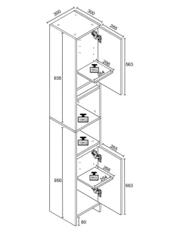 Holz Badmöbel Badschrank Hochschrank Malira in Weiß